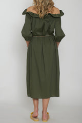 Dixie Women's Shirt Dress with Ruffles at the Neck