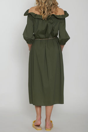 Dixie Women's Shirt Dress with Ruffles at the Neck