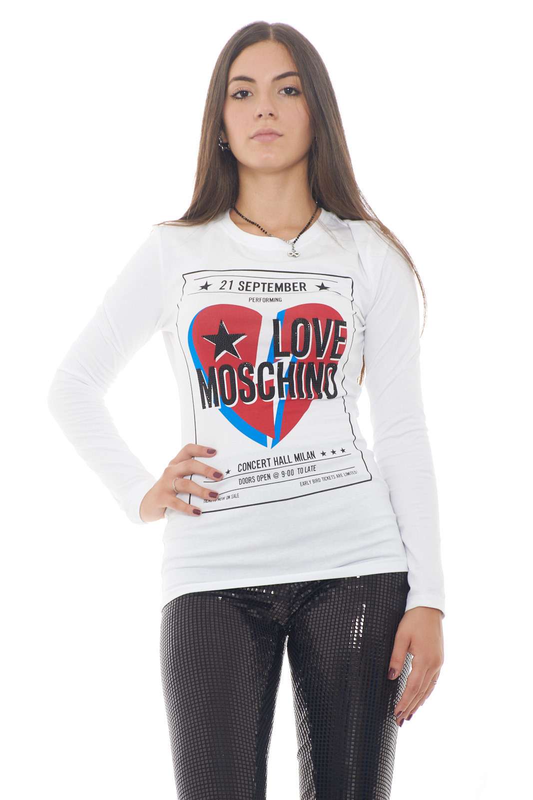 Love Moschino T shirt donna maniche lunghe