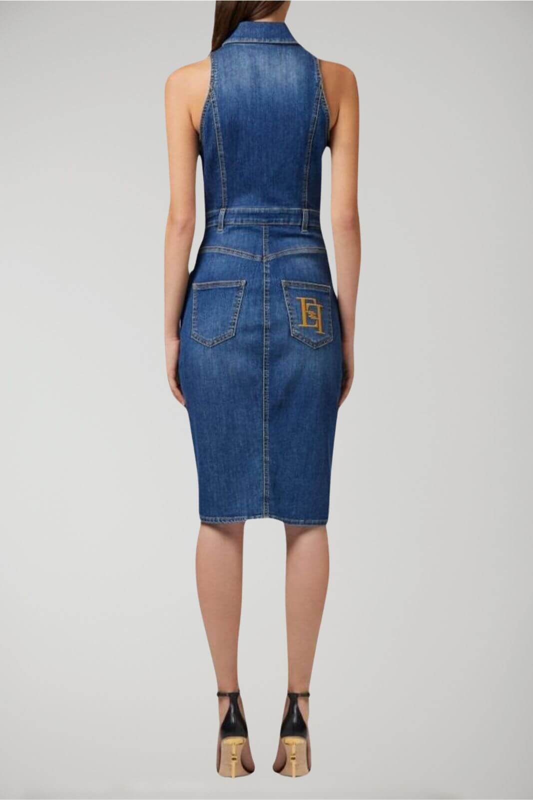 Elisabetta Franchi abito donna in denim midi