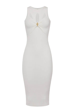 Elisabetta Franchi abito donna in maglia modello tubino con cut out