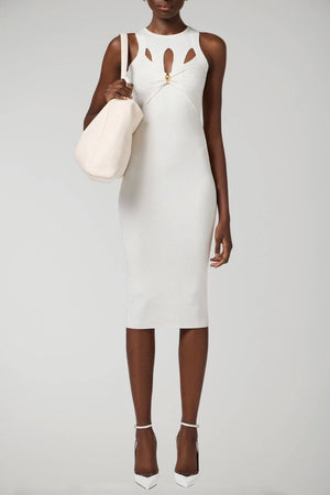 Elisabetta Franchi abito donna in maglia modello tubino con cut out