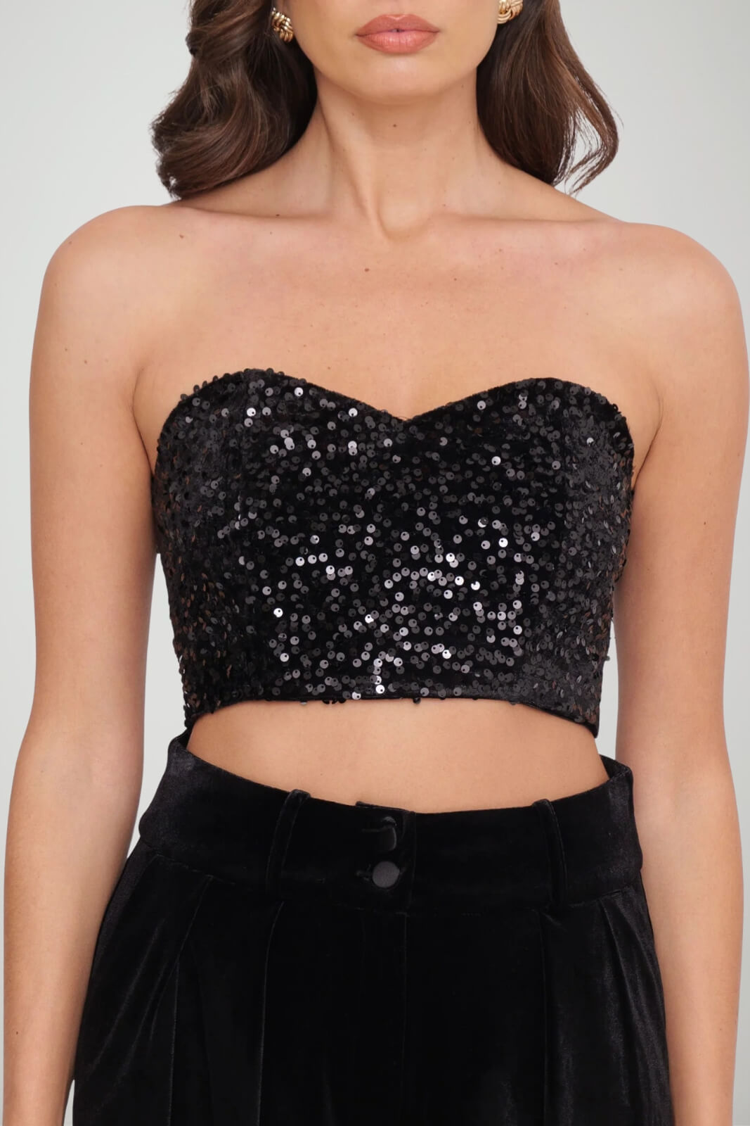 Actualee Top Donna con Paillettes