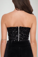 Actualee Top Donna con Paillettes