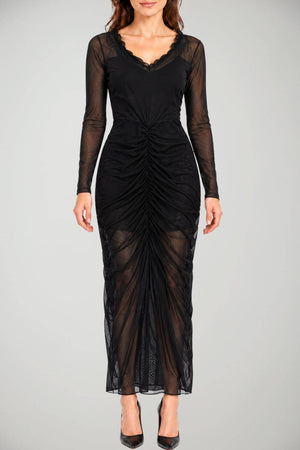 Actualee Abito Donna in Tulle Arricciato