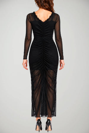 Actualee Abito Donna in Tulle Arricciato