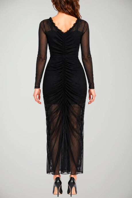 Actualee Abito Donna in Tulle Arricciato