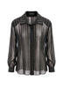 Actualee Camicia Donna in Tulle con Strass All Over