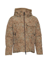 After Label Piumino camouflage con maxi tasca e cappuccio rimovibile