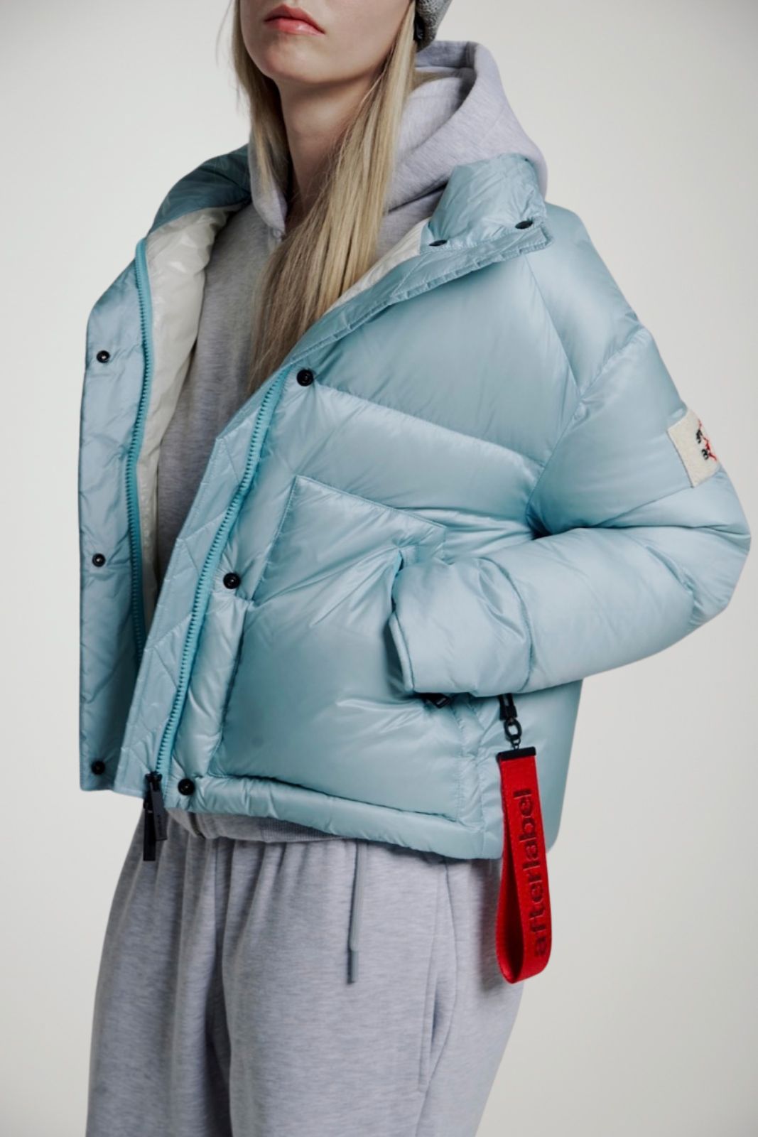 After Label Piumino Donna lucido Lienz / Celeste