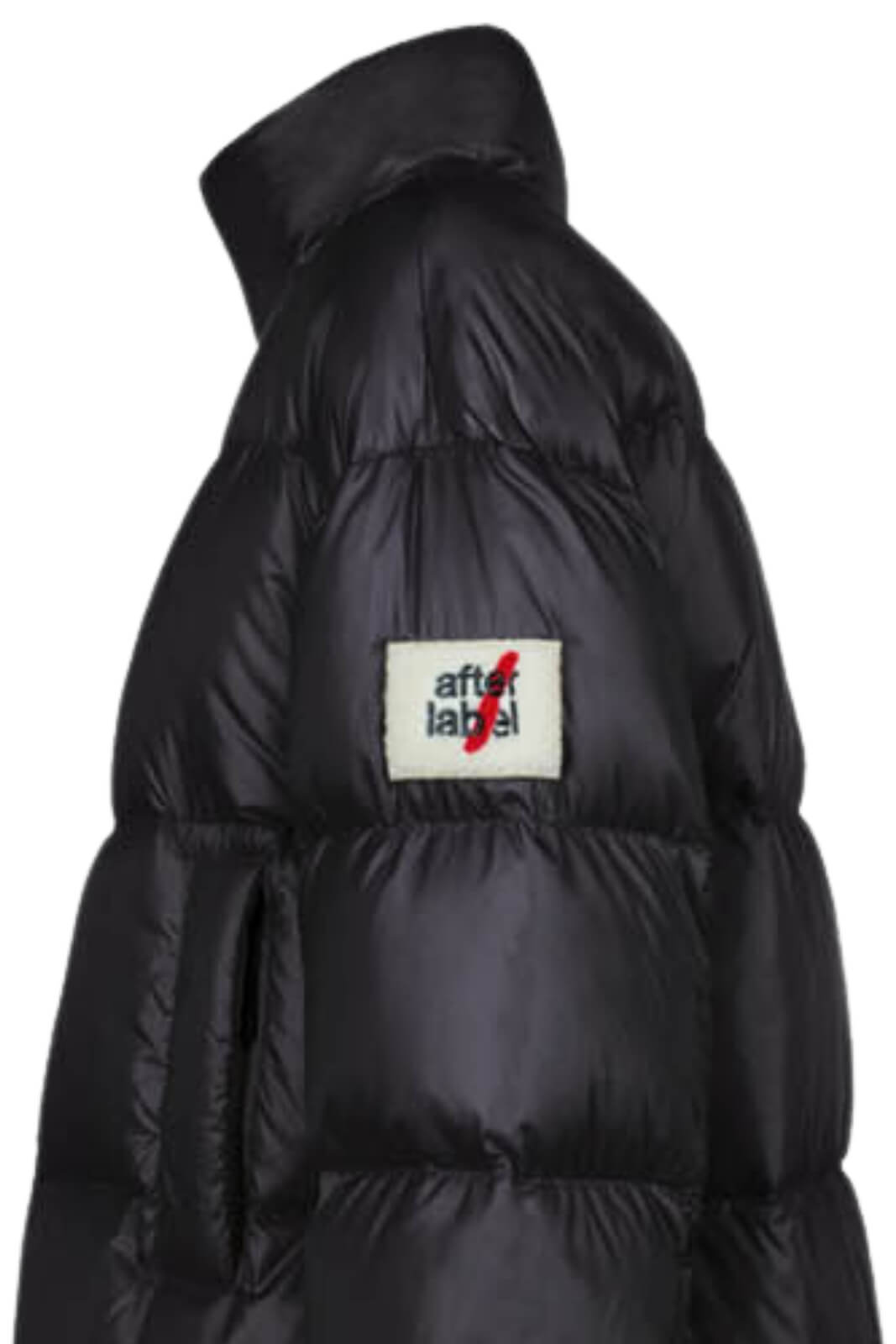 Piumino da donna After Label con logo imbottito in piuma dettaglio logo