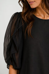 Akè Blusa Donna con Maniche a Sbuffo