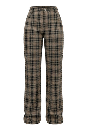 Akep Pantaloni Donna Fantasia Check con Borchie in Viscosa Stretch