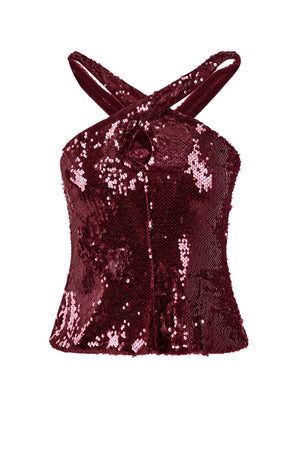 Akep Top Donna con Paillettes All Over