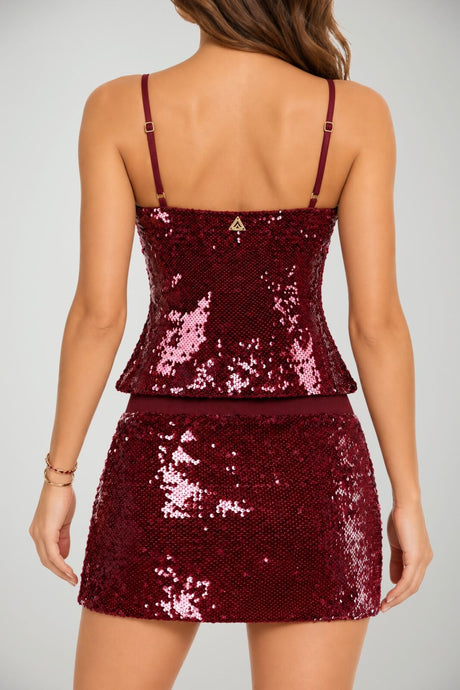 Akep Top Donna con Paillettes All Over
