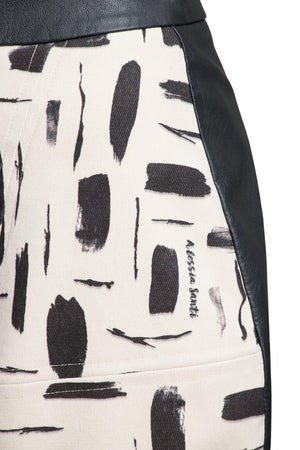 Gonna tubino inserto in ecopelle dettaglio