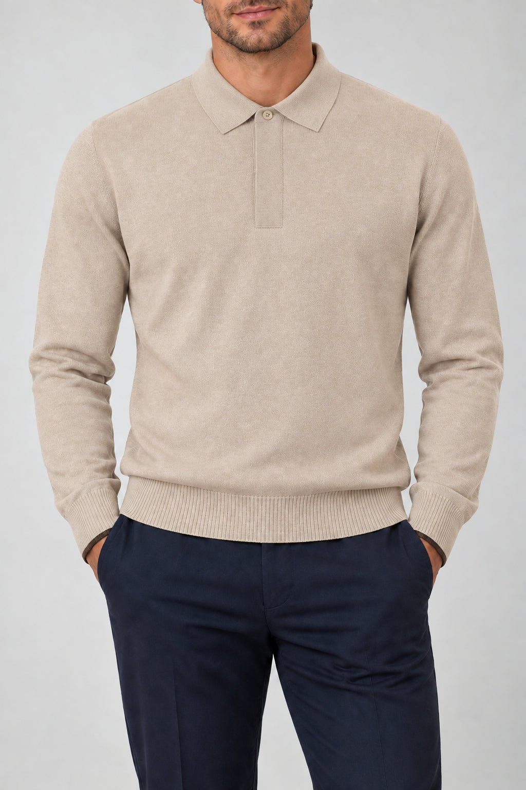 Alpha Studio Polo Uomo in lana merino / Burro