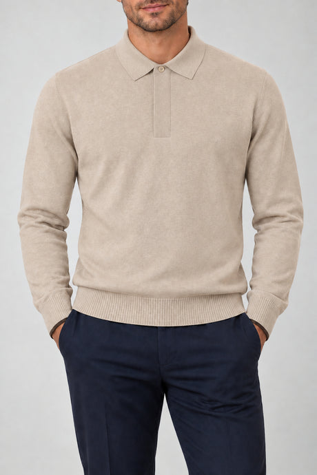 Alpha Studio Polo Uomo in lana merino / Burro