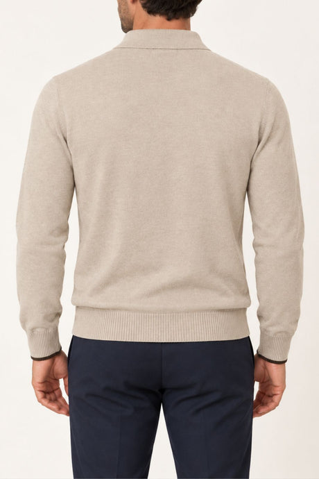 Alpha Studio Polo Uomo in lana merino / Burro