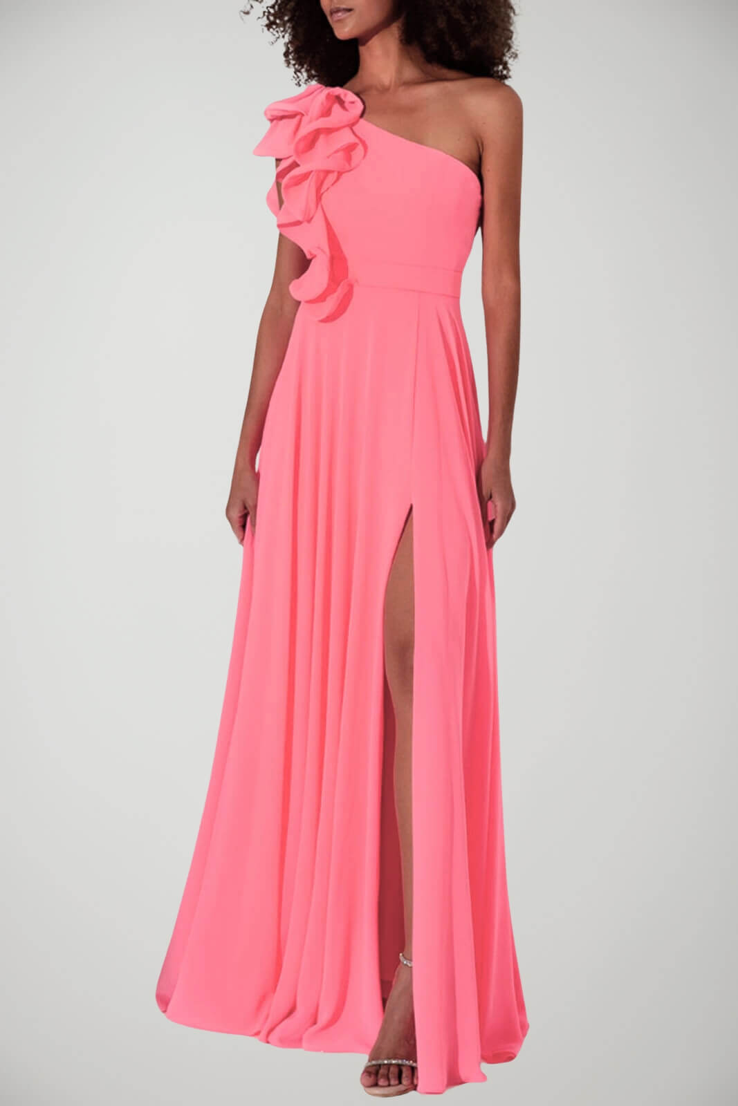 Allure Evening abito donna monospalla rouches fronte 1