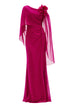 Abito da donna lungo Allure Evening con spacco e fiore