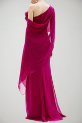 Abito da donna lungo Allure Evening con spacco e fiore