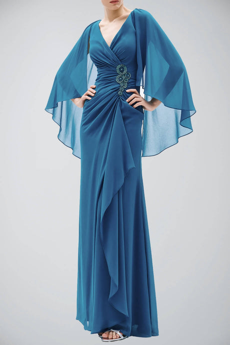 Abito da donna lungo Allure Evening con drappeggio in vita