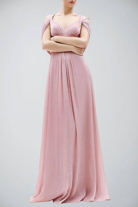 Abito da donna Allure Evening per cerimone lungo con corpetto plissettato