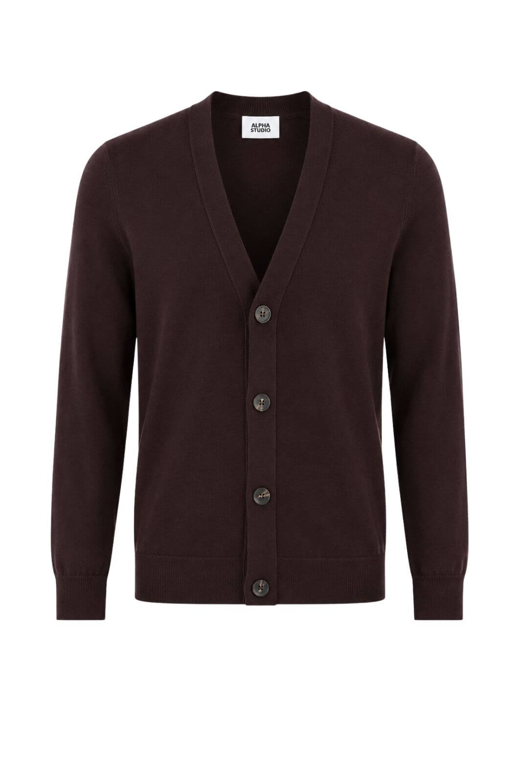 Alpha Studio Cardigan Uomo in lana Regular fit / Marrone
