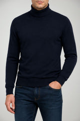 Alpha Studio Dolcevita Uomo in lana Slim fit / Blu notte