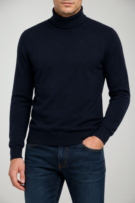 Alpha Studio Dolcevita Uomo in lana Slim fit / Blu notte