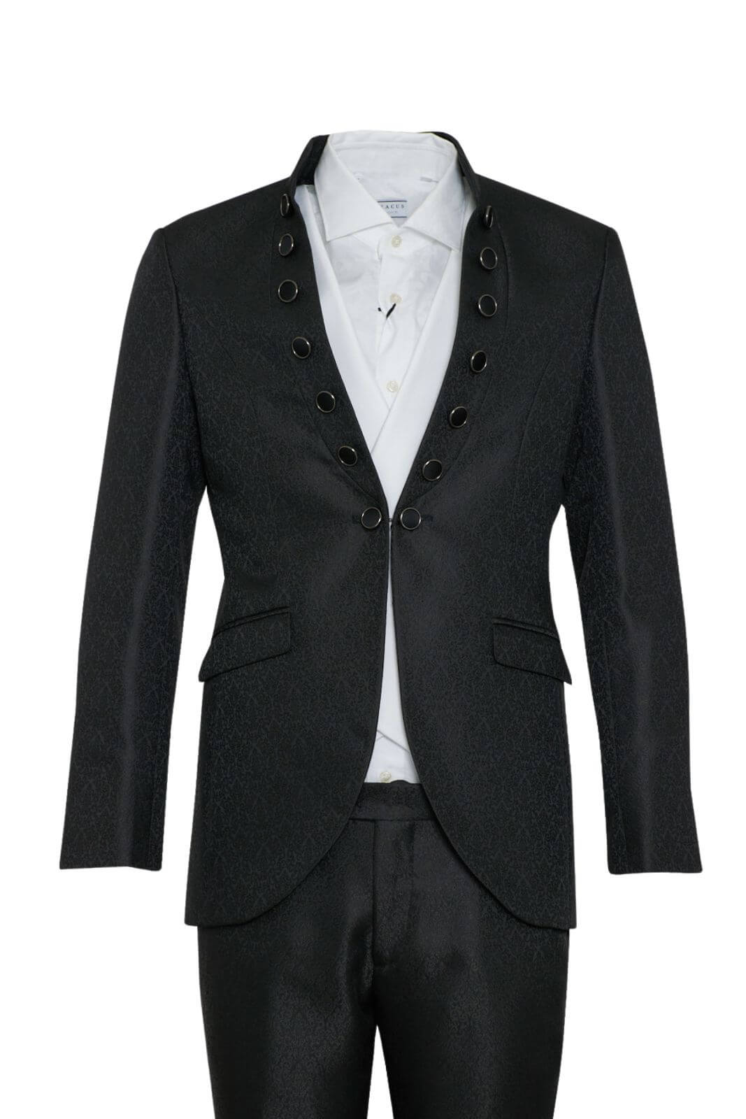 Abito da uomo Angelo Toma damascato con gilet fronte giacca