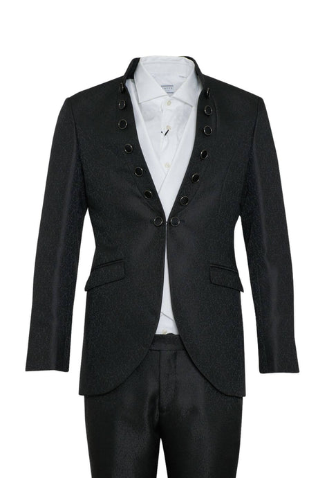 Abito da uomo Angelo Toma damascato con gilet fronte giacca