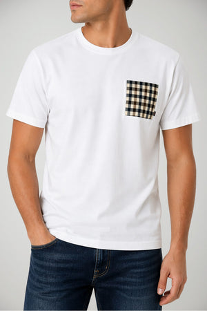 T-shirt da uomo Aquascutum con taschino check