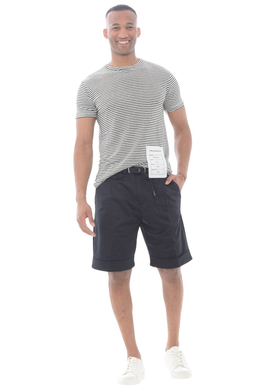 Amaranto T Shirt uomo fantasia rigata