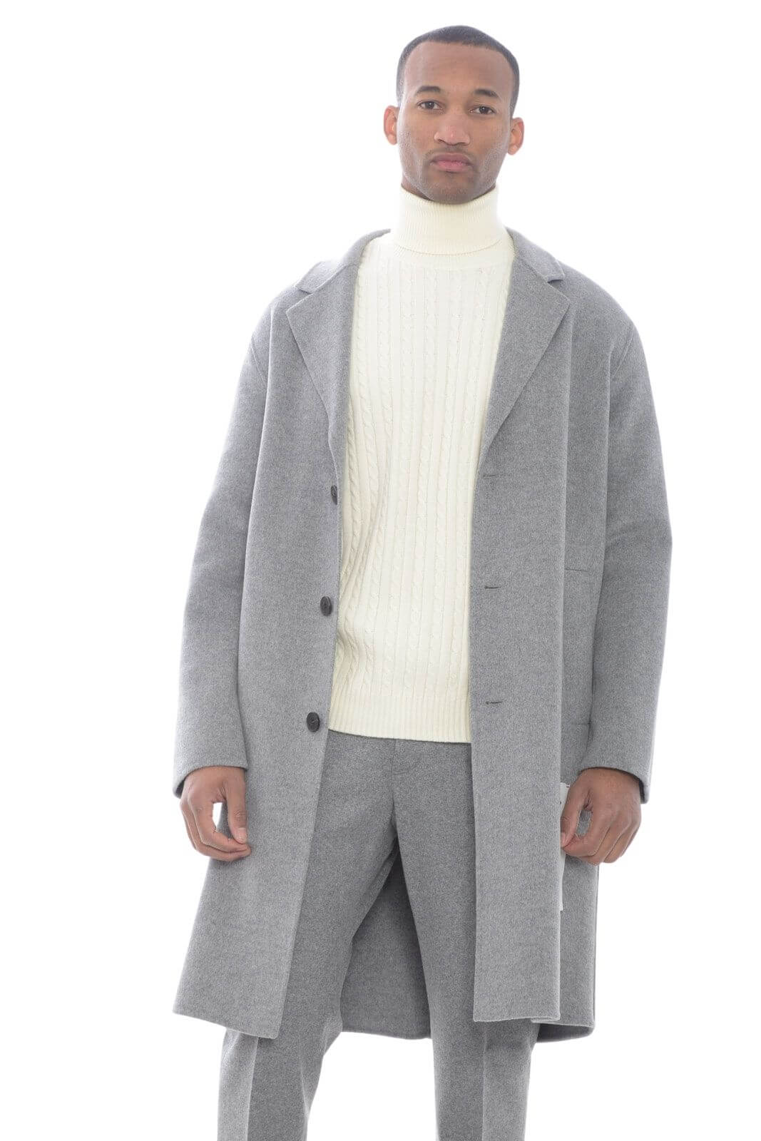 Amaranto cappotto uomo in lana cotta