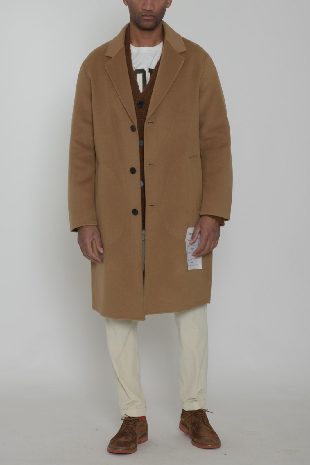 Amaranto cappotto uomo in lana