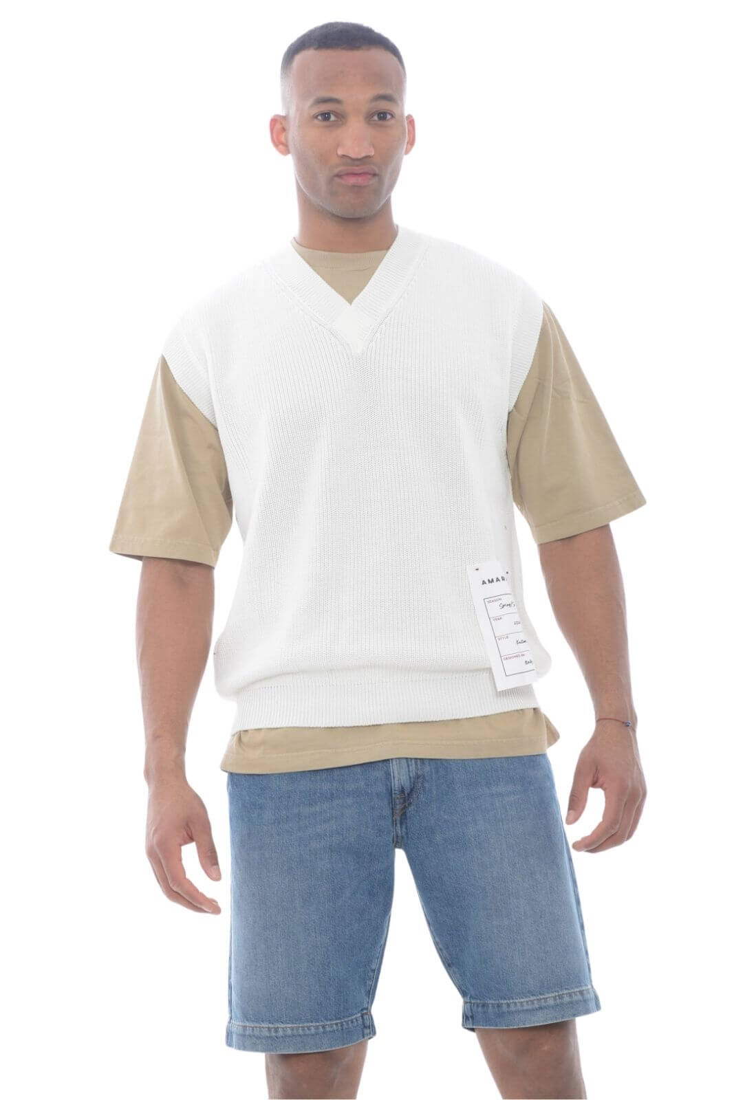 Amaranto gilet uomo in maglia