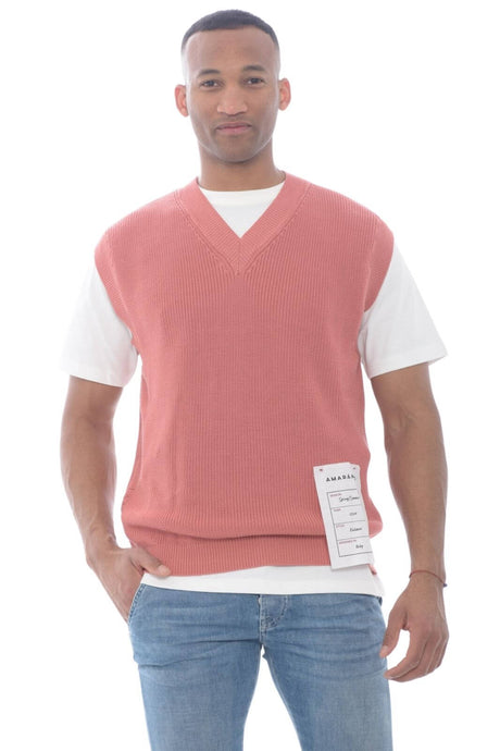 Amaranto gilet uomo in maglia