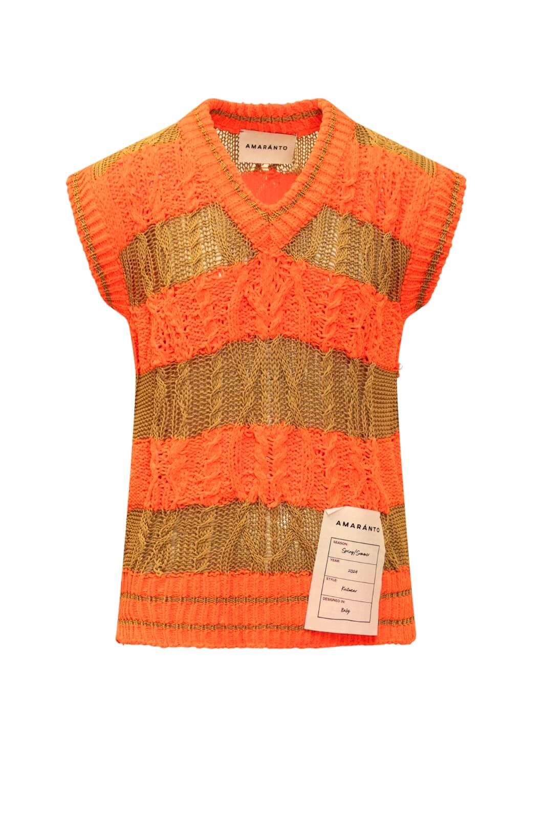 Amaranto gilet uomo in maglia con scollo a v