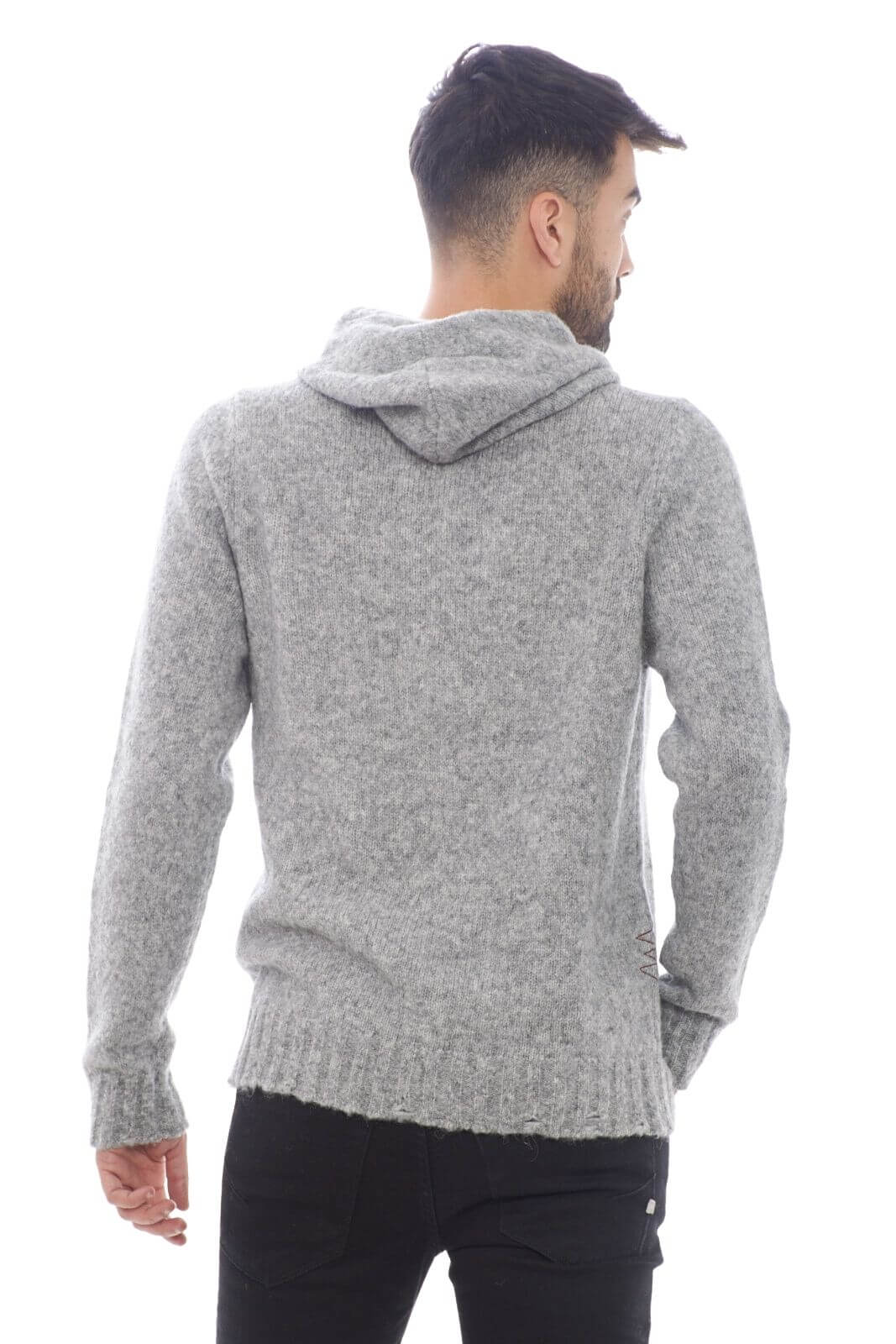 Amaranto maglia uomo con cappuccio e coulisse