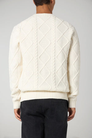MC2 Saint Barth men's cable knit sweater with Cortina Christmas '83 embroidery