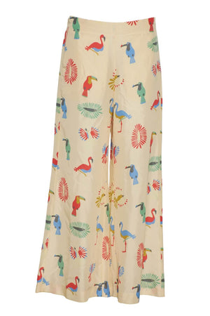 Balia pantalone donna seta stampa safari fronte