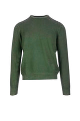 Maglione girocollo Barba da uomo in lana vergine fronte verde