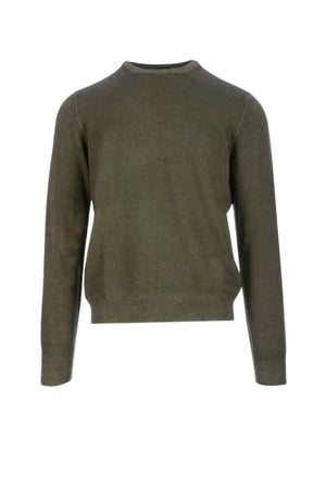 Maglione girocollo Barba da uomo in lana vergine fronte marrone