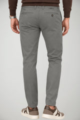 Berwich Pantaloni Uomo in Gabardina Slim Fit / Grigio