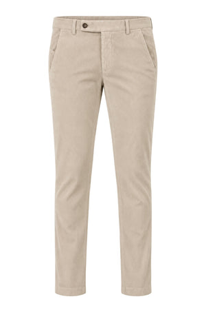 Berwich Pantaloni Uomo Morello in velluto Slim Fit / Latte
