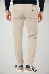 Berwich Pantaloni Uomo Morello in velluto Slim Fit / Latte