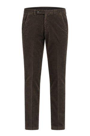 Berwich Pantaloni Uomo Morello in velluto Slim Fit / Marrone