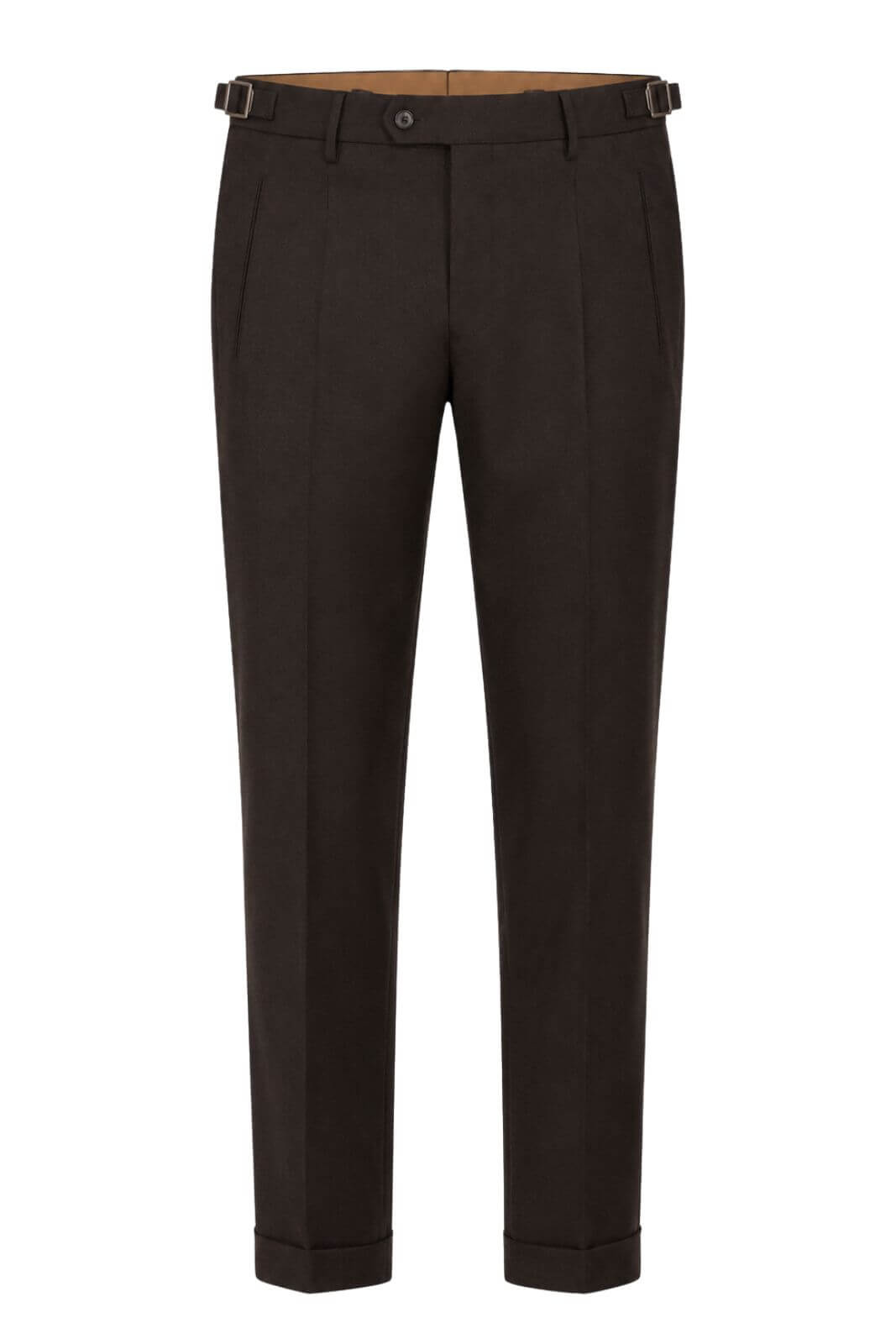 Berwich Pantaloni Uomo in lana con pences / Marrone